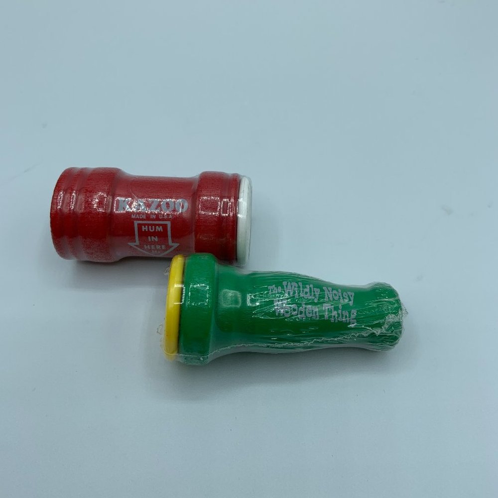 NWOT - The Wildly Noisy Wooden Thing & Wooden Kazoo Toy - Set of 2